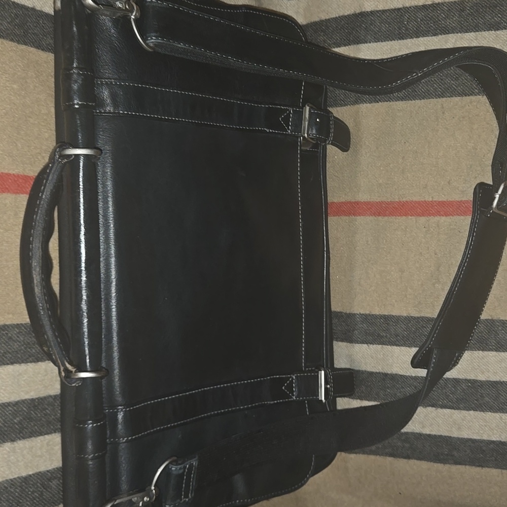Vintage El Portal Black  Leather Breifcase Messenger Bag - Picture 9 of 11